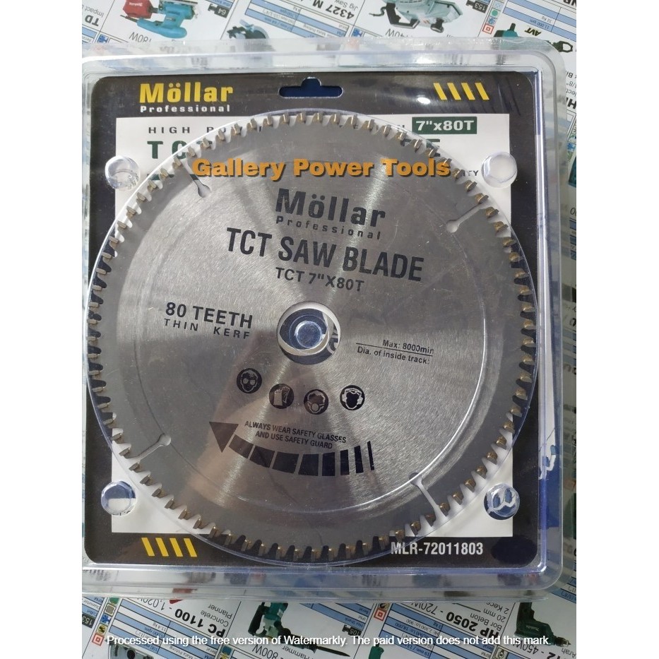 MOLLAR Mata Potong TCT Alumunium 7" X 80 T Mitersaw 7" X 80T 7 Inci - Grosir Teknik Surabaya