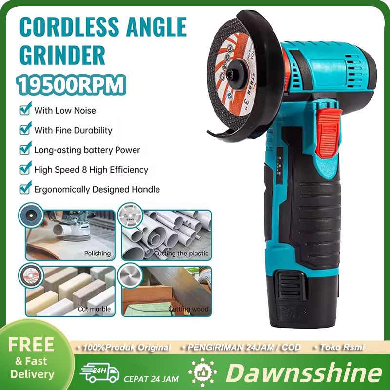【COD】Brushless Angle Grinder 12V 19500Rpm Cordless Gerinda Elektrik Mesin Gerinda Baterai Portable