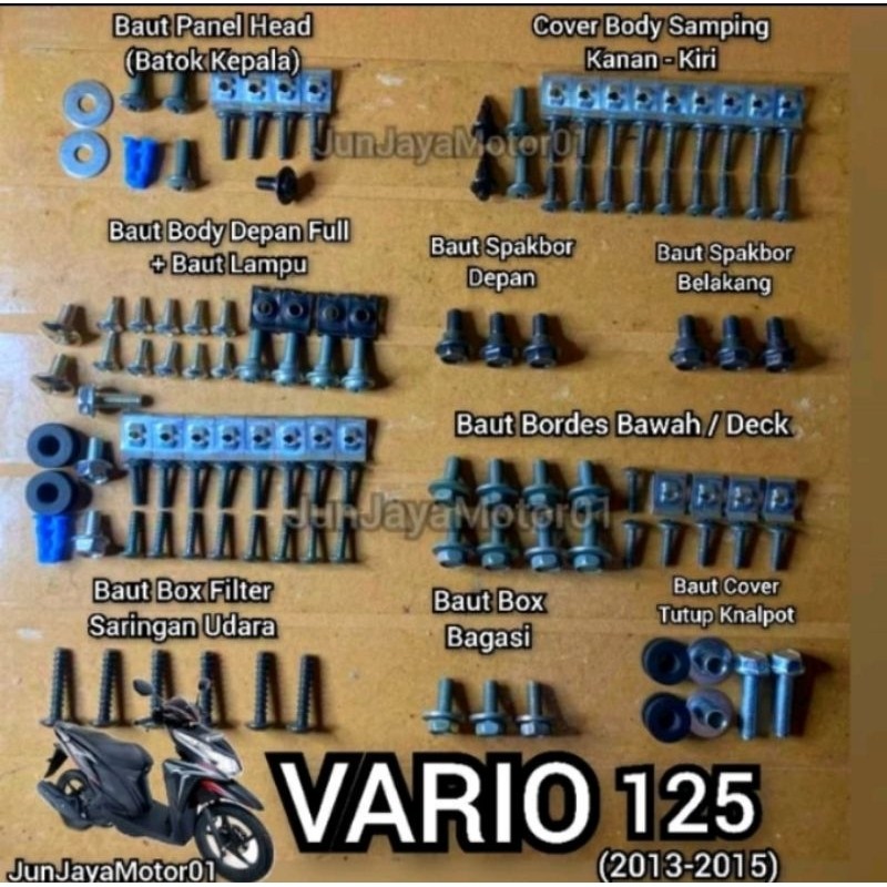 Baut Lengkap Fullset Body Honda Vario 125 OLD / Baut Lengkap Full Set Bodi Honda Vario 125 OLD