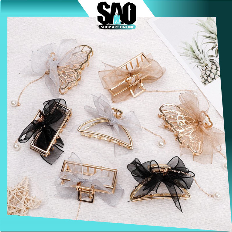 SAO - F6513 Jepitan Rambut Fashionable / Claw Clip Pearl Style