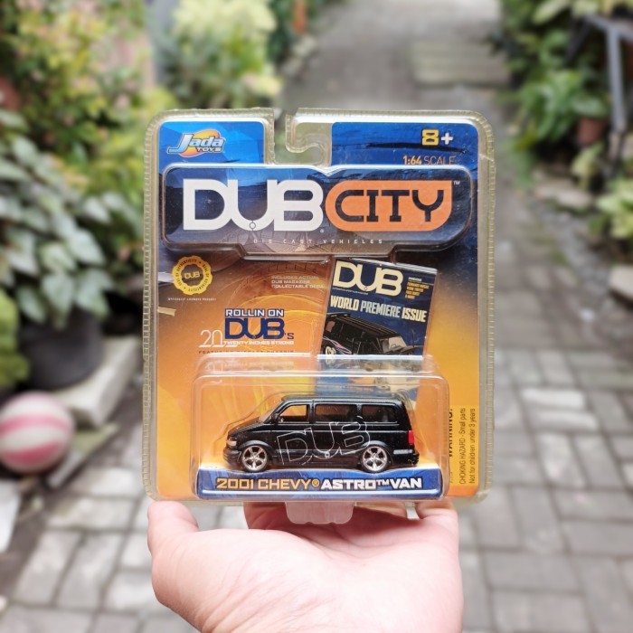 JadaTOYS 1/64 DUB CITY 2001 CHEVY ASTRO VAN Black DUB Miniatur Mainan Diecast