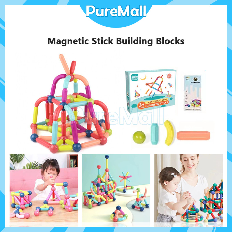 Magnetic Stick Merakit Mainan Magnetic Sticks Blocks Merakit Mainan-mainan Edukasi Anak
