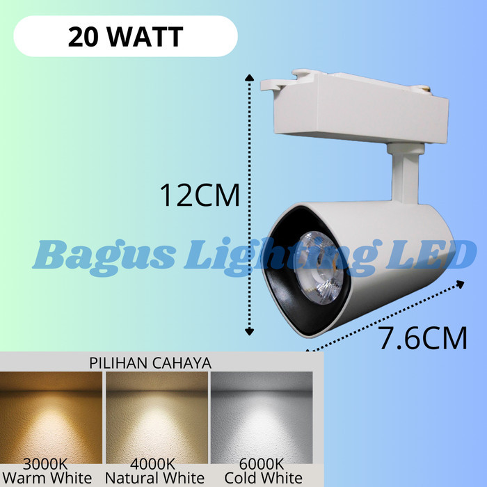 

Lampu Rel Track LED Sorot Lampu Track Light Spotlight 20W 30W - 20W-White Cover, 3000K-WarmWhite