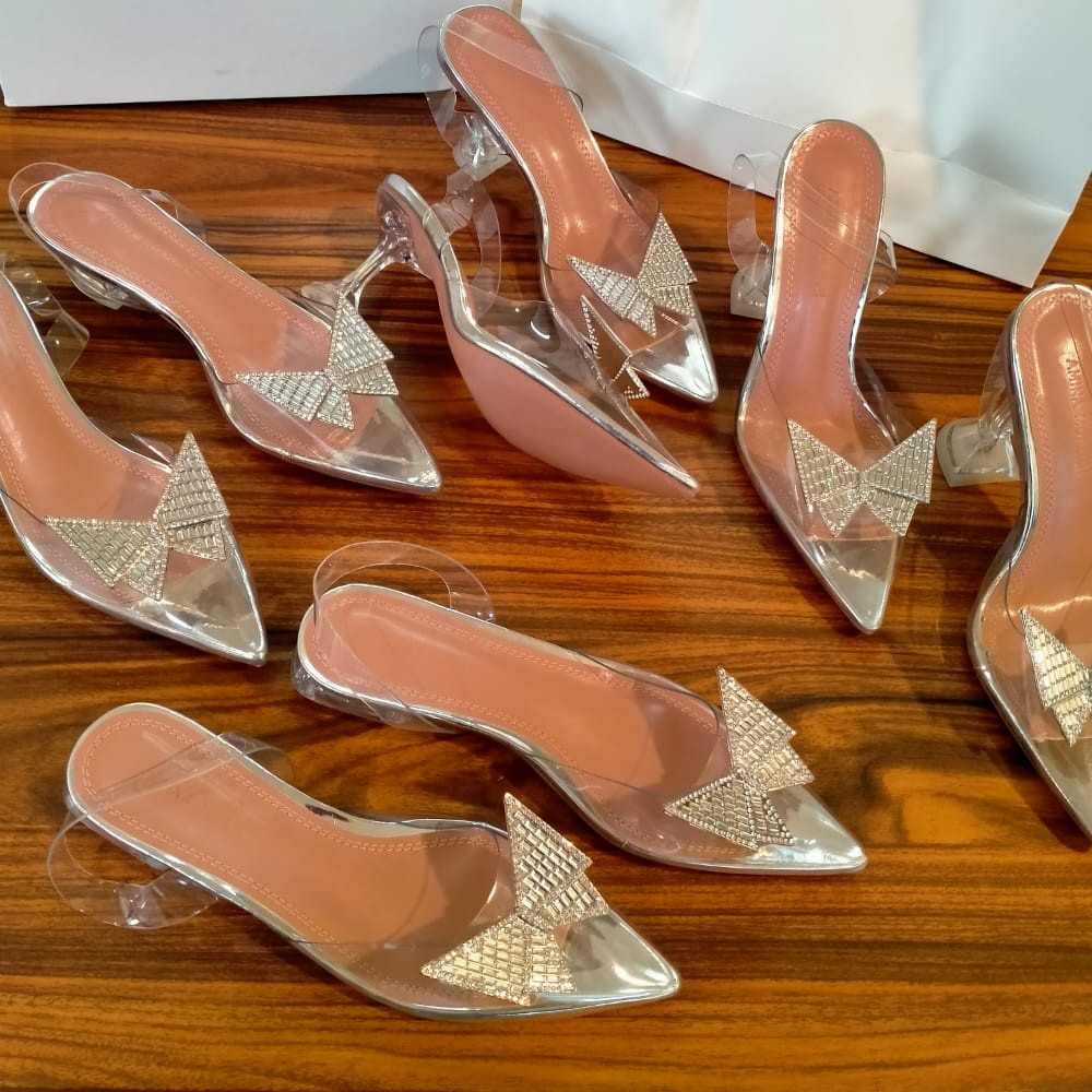 Heels kaca Transparan Amn03 heels 4 , 7 , 2cm