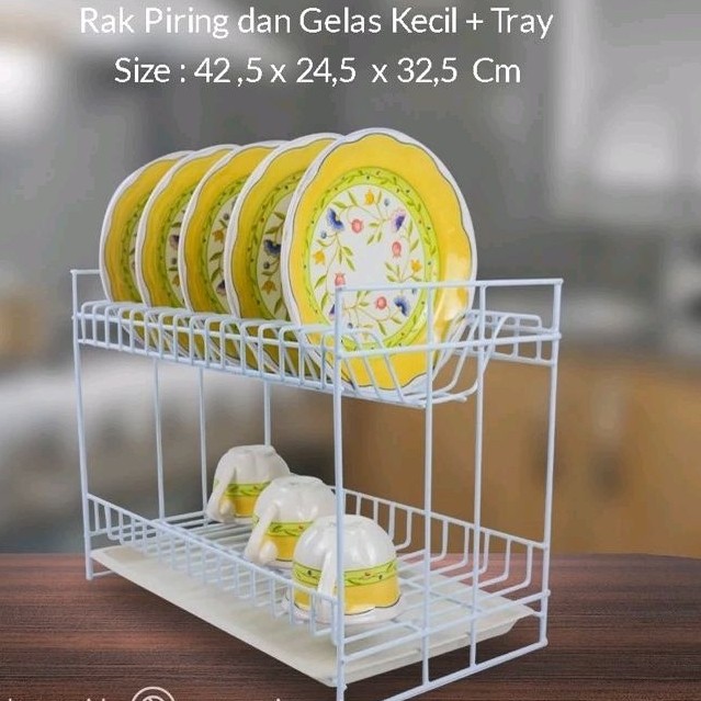 GANDISUARTINILARISSHOP Rak Piring Besi Susun 2 Tatakan Nampan Rak Gantung Susun 2 Kitchen Set ( ROSE