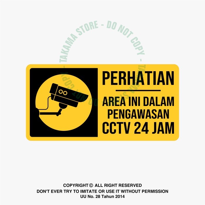 

s c Rambu Area ini dalam pengawasan CCTV 30cm x 15cm Akrilik