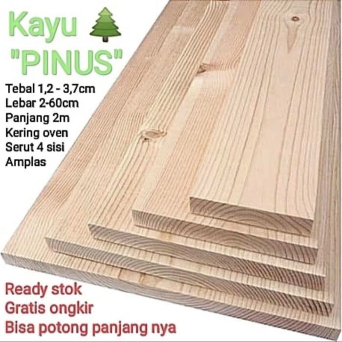 

Papan kayu Pinus Perhutani serut 4 sisi bukan Jati Belanda bekas peti - 1,7x20cmx2m