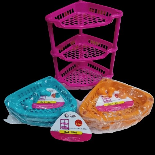 Rak Susun 3 tingkat SegiTiga Bumbu Dapur Serbaguna plastik Clio Vini