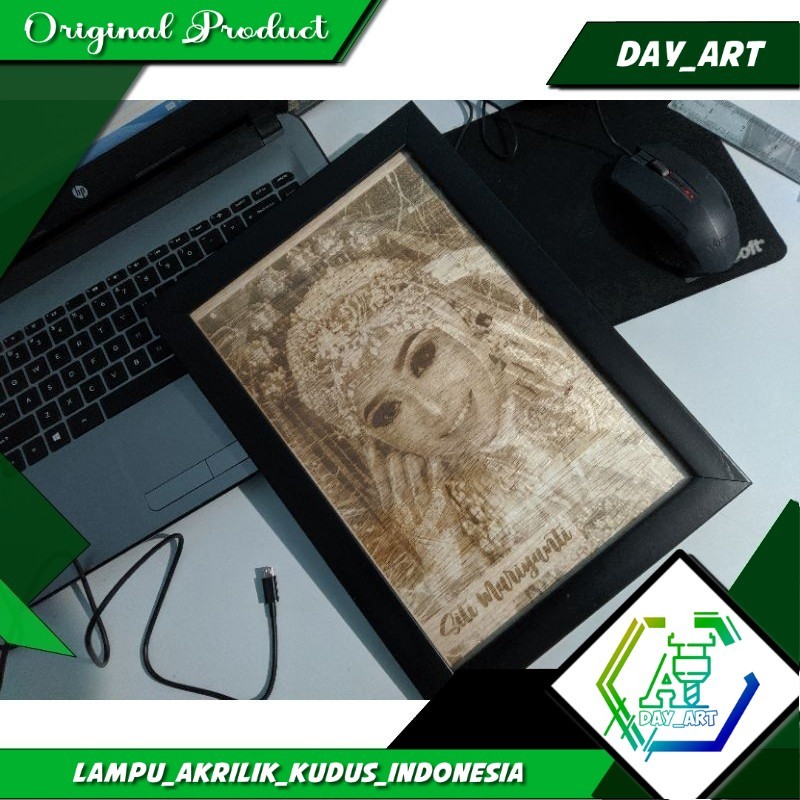 lukisan bakar / pyrography / lukisan wajah / lukisan kaligrafi / lukisan laser /