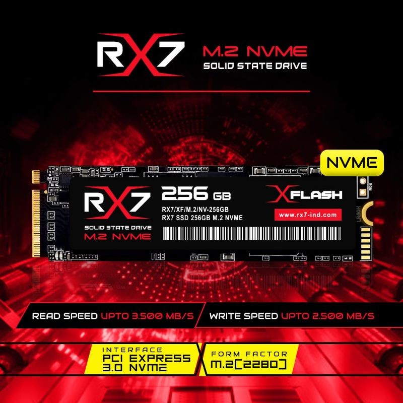 SSD M2 NVME 256GB RX7 Performa Tinggi