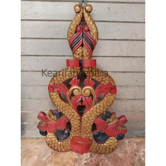 Blawong Pusaka Pusaka Isi 1 Kayu Jati Ukir Naga Kembar Sunggingan Murah