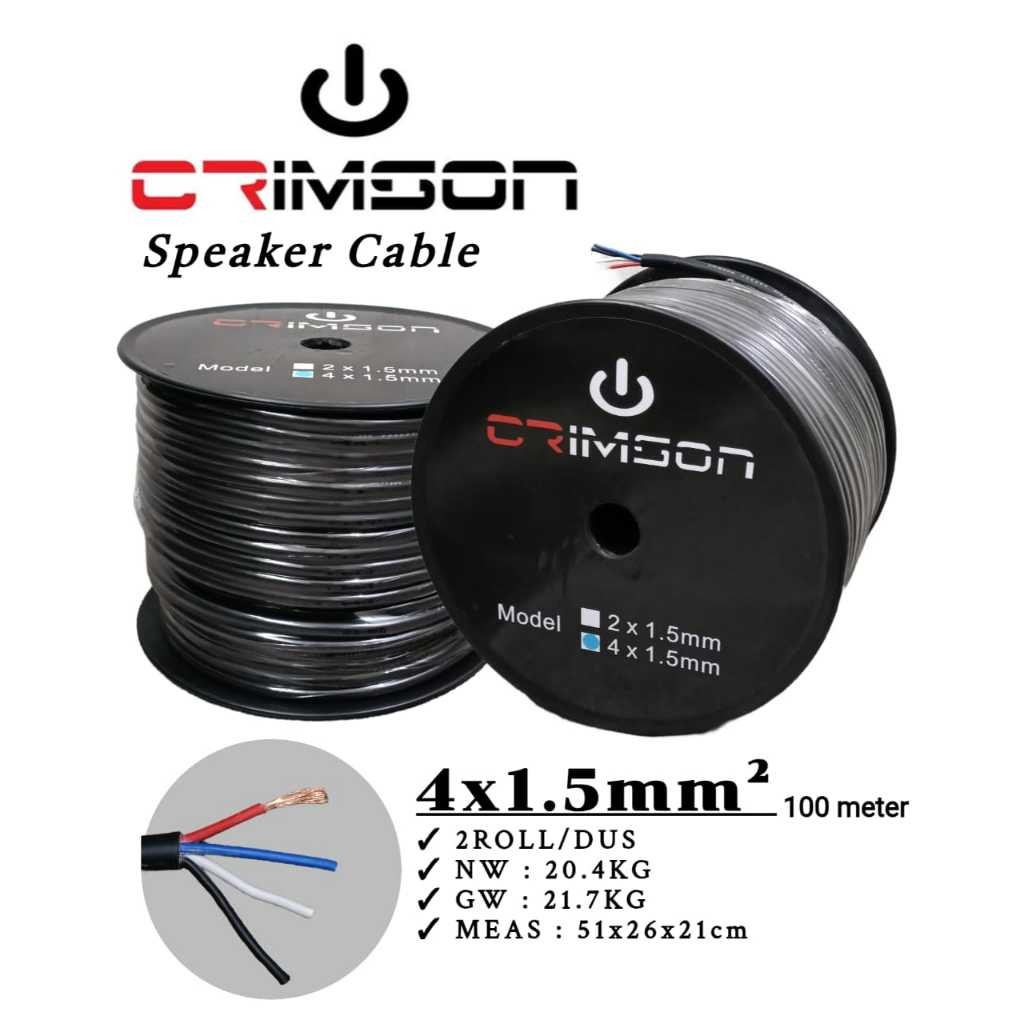 Kabel speaker 4x1,5 isi 4 Crimson harga 1meter