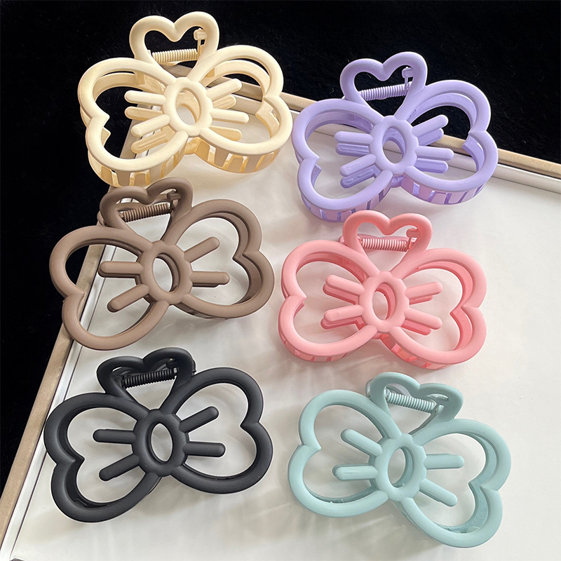 Candy Color Cat Bow Hair Clip Women Plastic Claw Clip Fashion Crab Hair