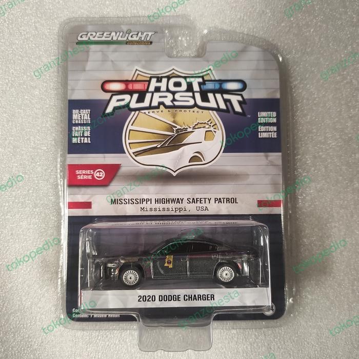 DIECAST GREENLIGHT HOT PURSUIT 42 - 2020 DODGE CHARGER - MISSISSIPPI HIGHWAY MINIATUR