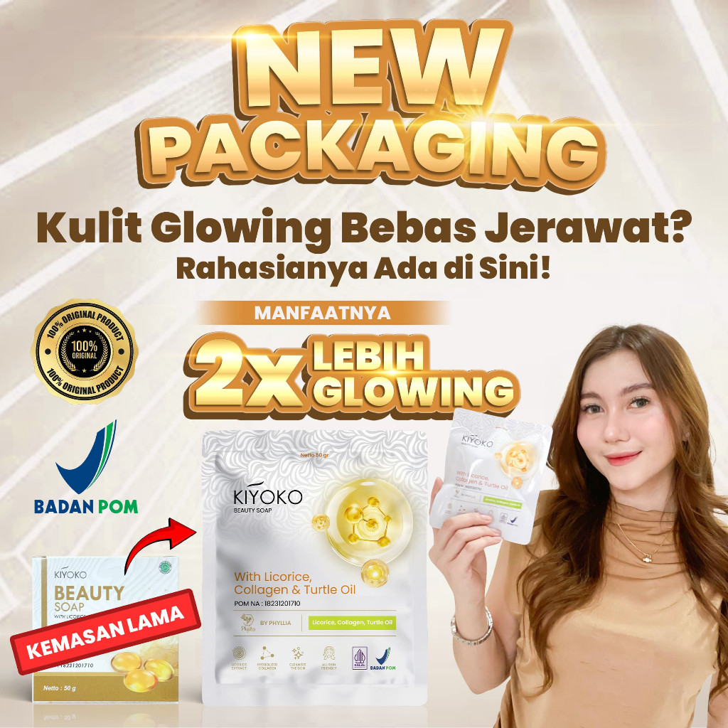 PHYLLIA - Kiyoko Beauty Soap Sabun Wajah Kusam, Sabun Wajah Mencerahkan, Memutihkan BPOM 100%