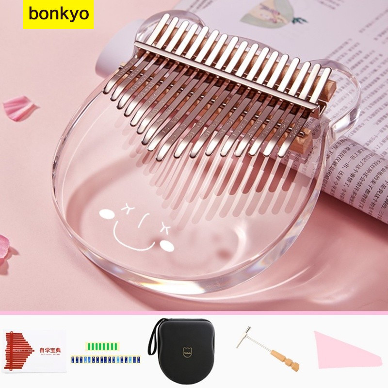 LETERSHOP Bonkyo Kalimba 17 Keys/21 Keys Acrylic Thumb Piano Kecapi Jari Kalimba Instrumen- Kalimba 