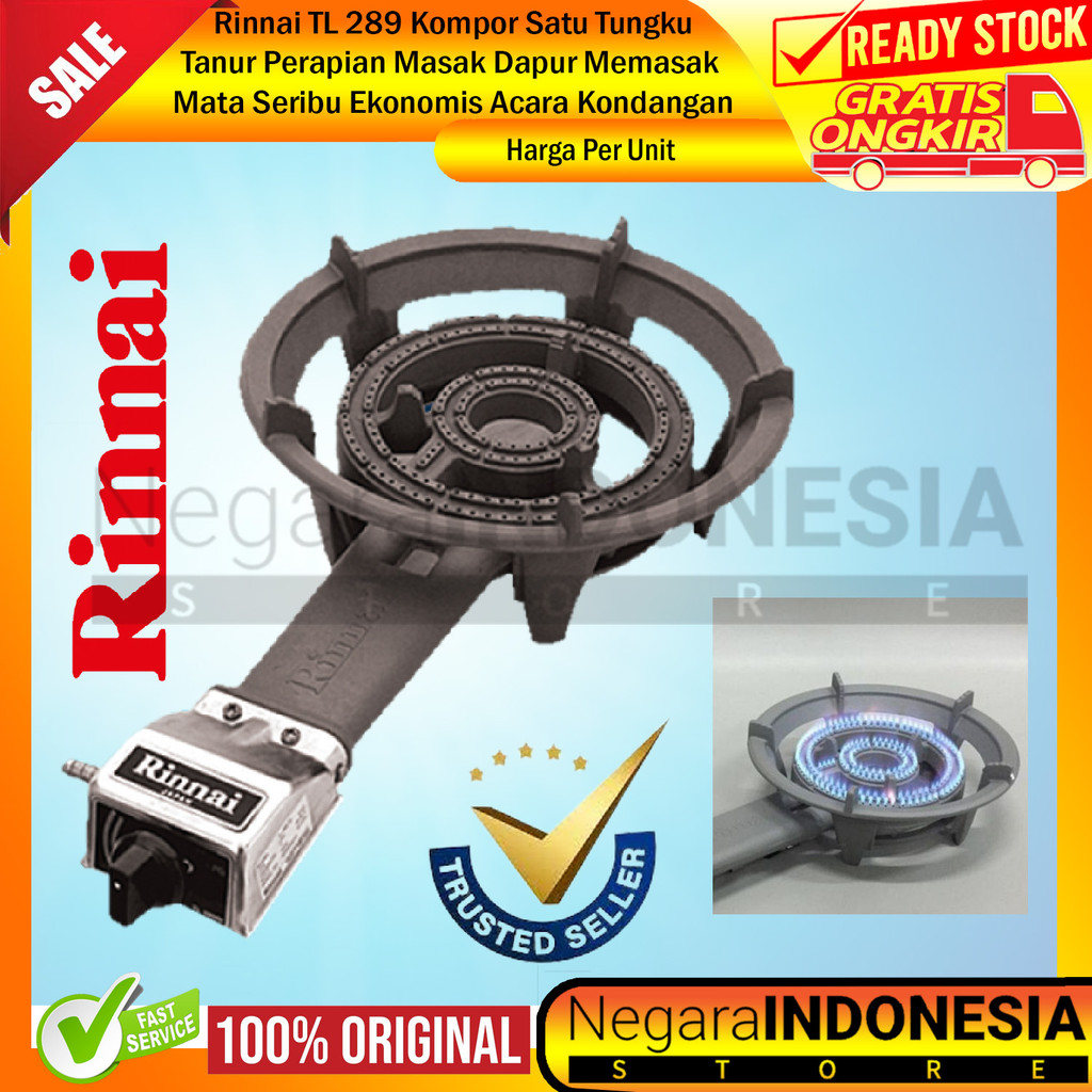 Rinnai TL-289 Kompor Gas Api Besar Tanpa Korek Restoran Rumah Kormesial Cormesial Masak Memasak Meng