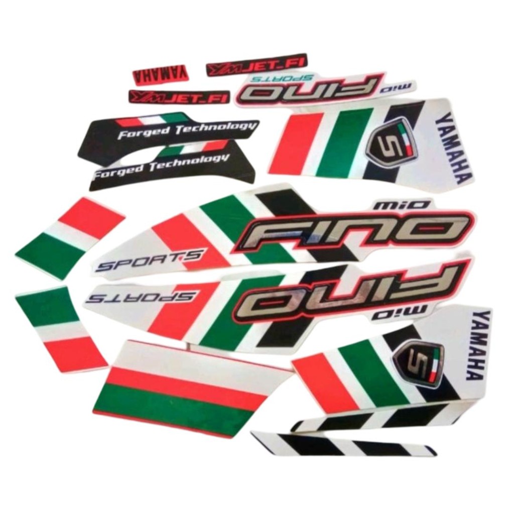 Stiker Striping Motor Yamaha Fino Italy 125 2014 Putih Merah Full Body Motorcycle