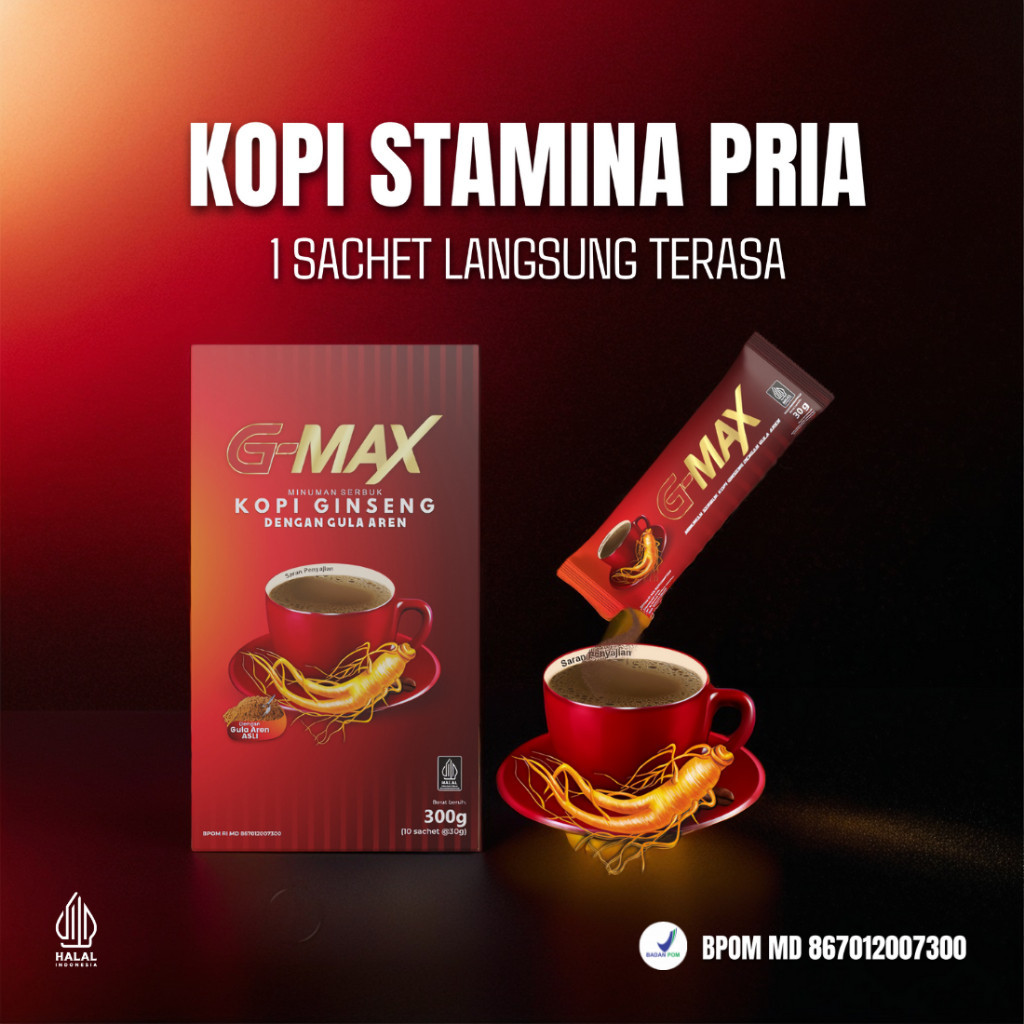 

( PRIVASI AMAN ) KOPI G-MAX ORIGINAL BPOM 1 BOX ISI 10 SACHET HALAL & AMAN