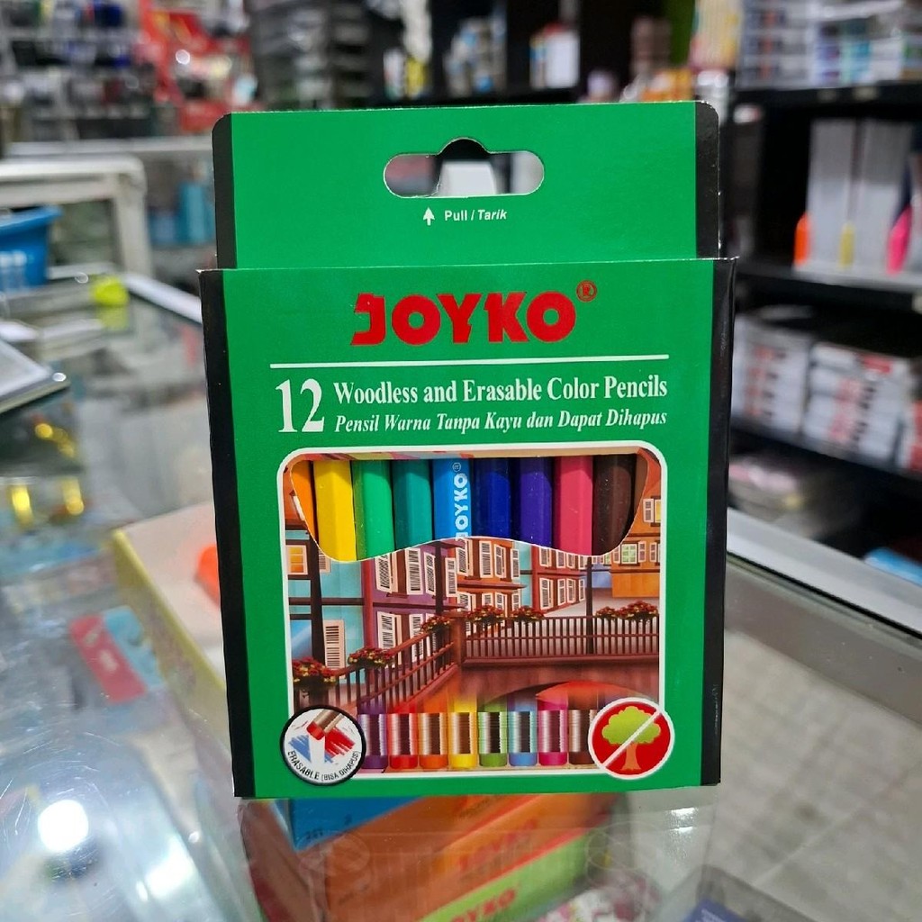 

Pensil warna joyko bisa dihapus 12warna CP-120 Pendek