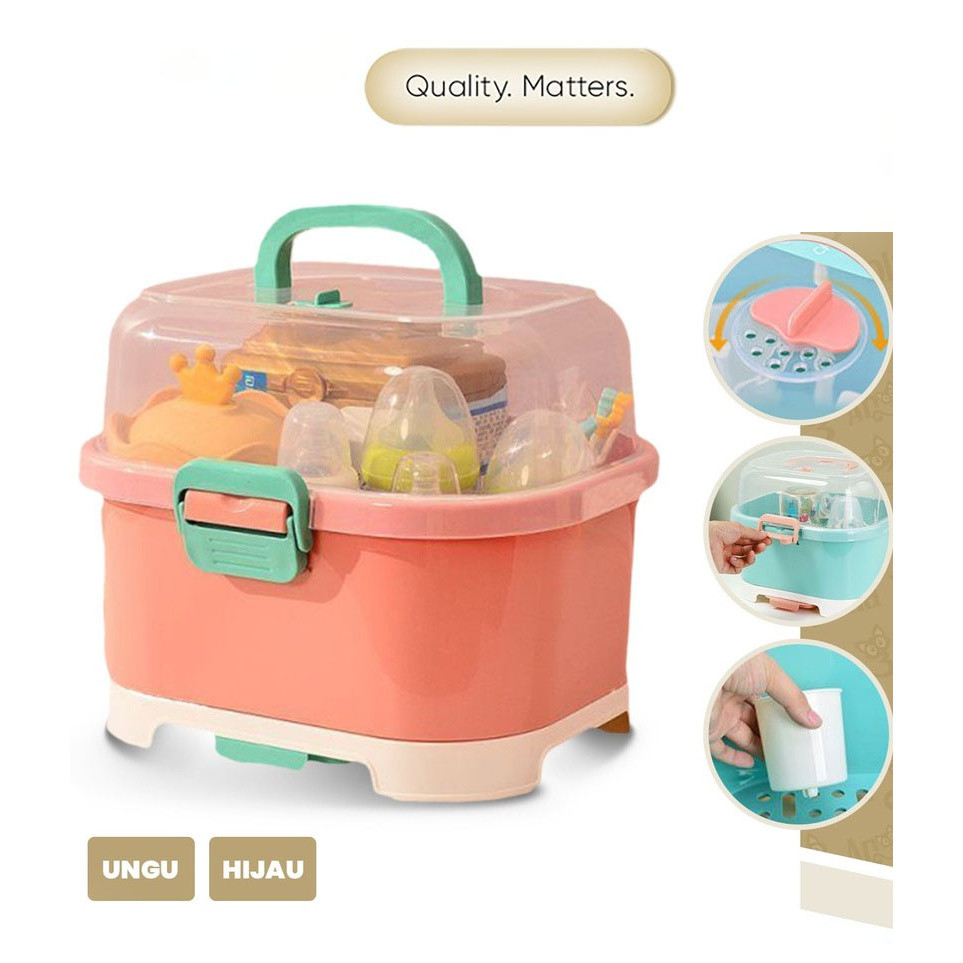 Verosae_Shop Rak Pengering Botol Bayi Anak Multifungsi Wadah Penyimpanan Perlengkapan Bayi/Piring/Gelas/Pompa Asi Serbaguna