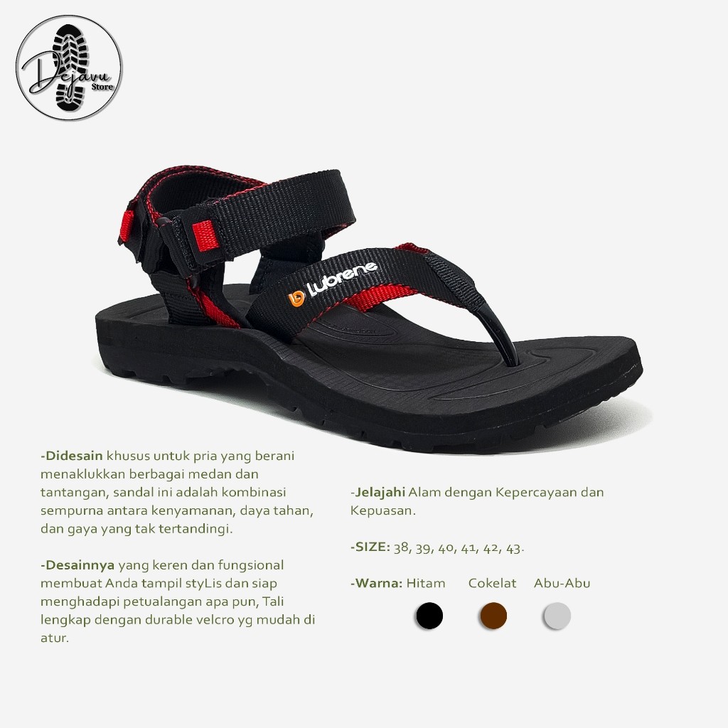 Sandal Gunung Pria Dewasa Remaja Sepatu Sendal Tali Belakang Cowok LUBRENE SIGNO Fashion Travel Adve