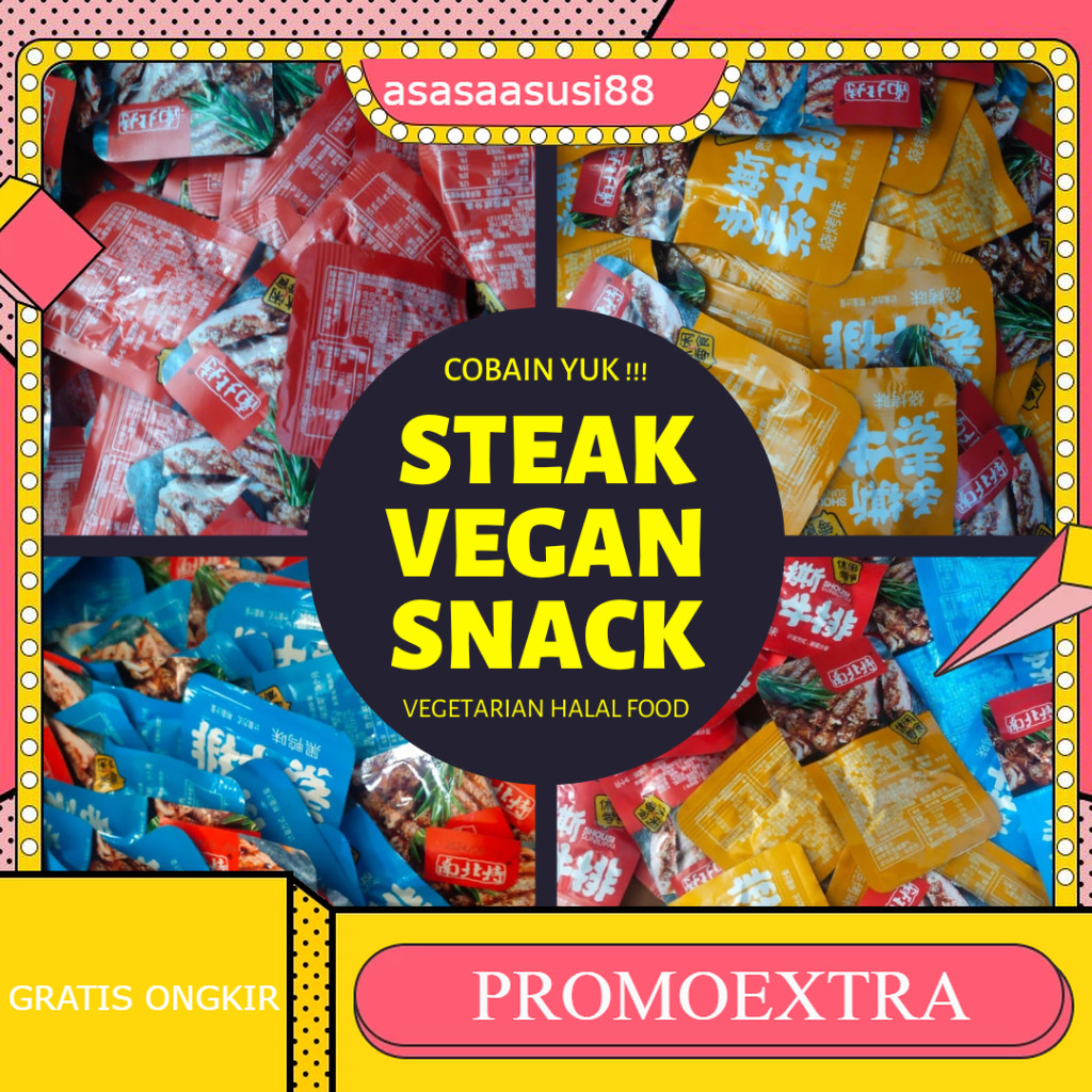 

Nanbei Steak Vegetarian Snack / Vegan Halal Instan Food / Cemilan Instan