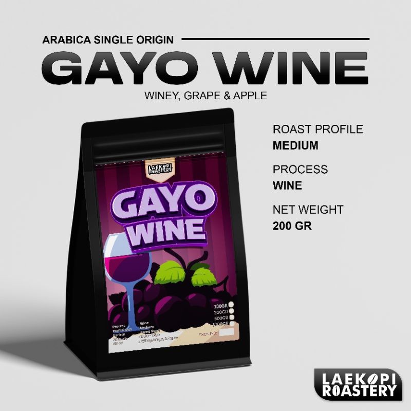 

Biji Kopi Bubuk Arabika Gayo Wine Single Origin 200 Gram