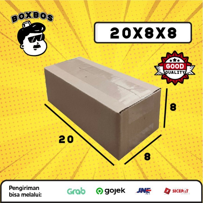 

KARDUS BOX uk 20x8x8 CM Kotak Packaging Corrugated SHEET POLOS