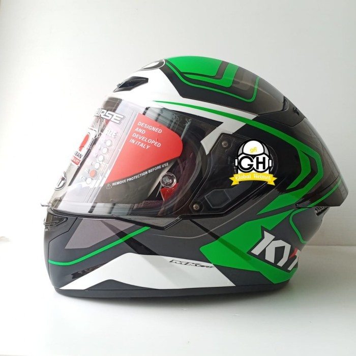 KYT TT COURSE OVERTECH BLACK GREEN
