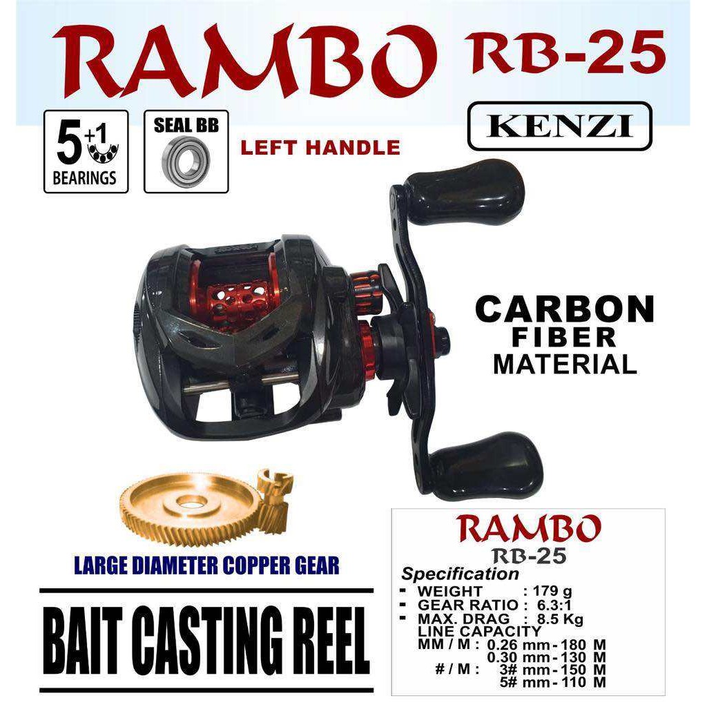 BIG SALE 12.12 BIG SALE 12.12 Reel Pancing Kenzi Rambo RB25 untuk Joran BC