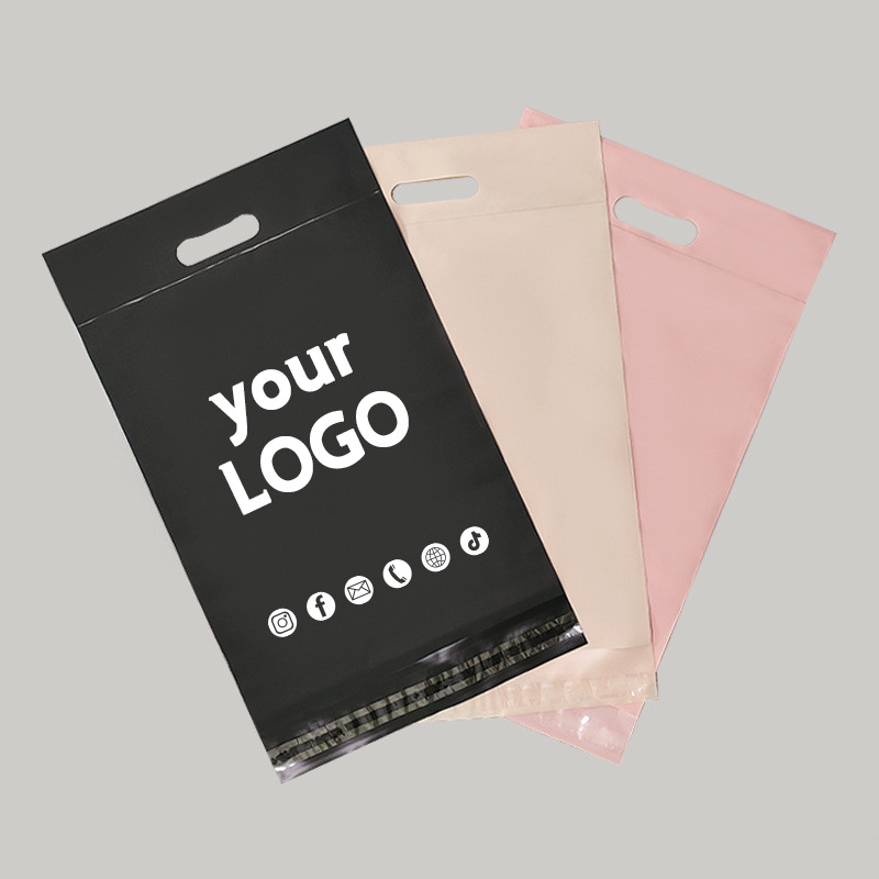 

Enterprise customized logo express bag with handle for mailing product packaging self-sealing adhesive waterproof envelope bag