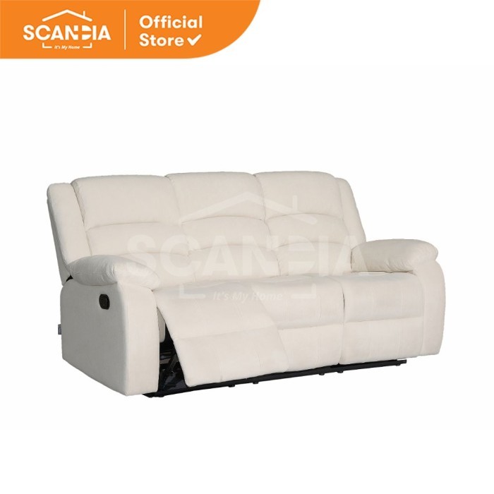 SCANDIA Sofa Recliner 3 Seat Kursi Malas Gunnarson 200x92x103Cm Cream