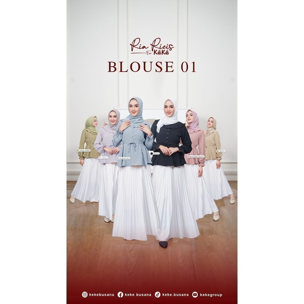 KEKE - Atasan Muslim Simple Bd Dl Ricis Blouse 01 Blouse Muslim Kekinian By Keke