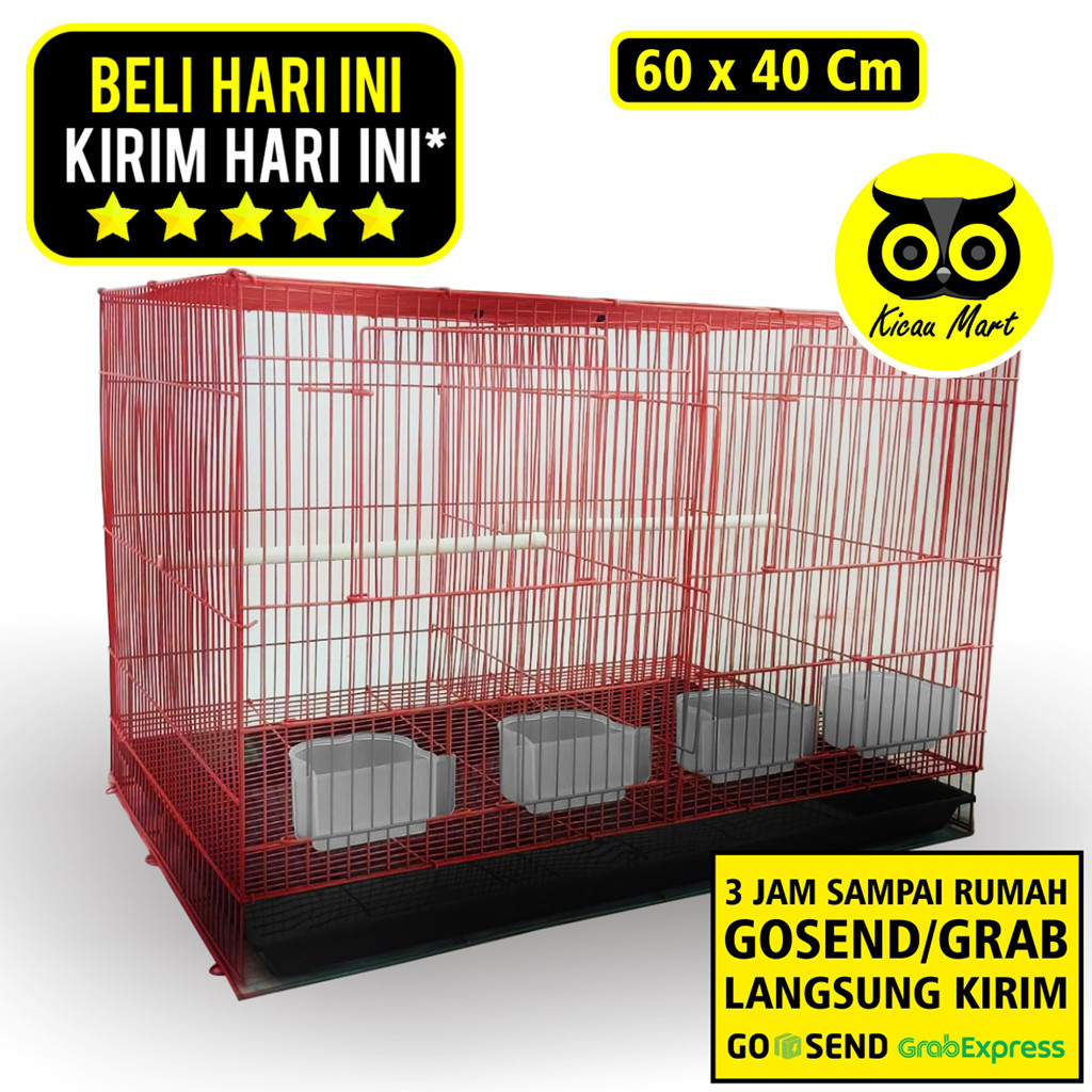 KICAU MART TERKIRIM MAX 1 JAM KHUSUS INSTANT GOJEK GRAB Sangkar Umbaran Kandang Sekat Size 60x40x40 