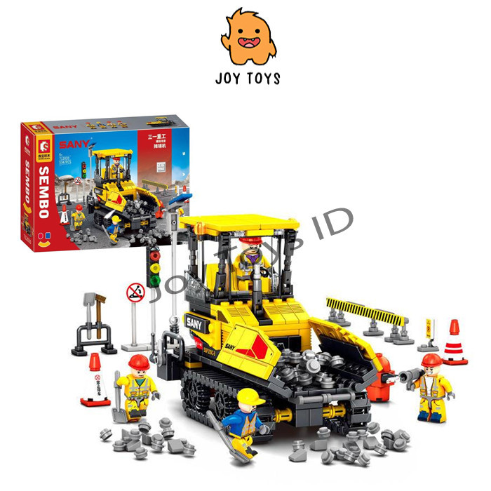 JOY TOYS Mainan Anak Brick Sembo Construction Sany Paving Scene Paver SSP130C-8  Konstruksi Alat Ber