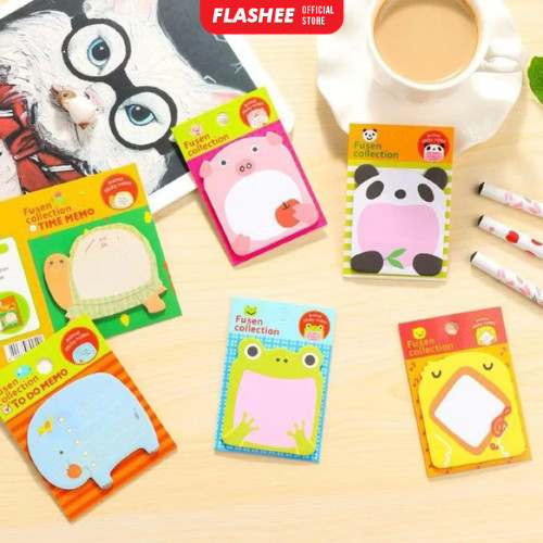 

Flashee Paket Bundle Sticky Notes Animal 5 Pack Memo Note Karakter Animal