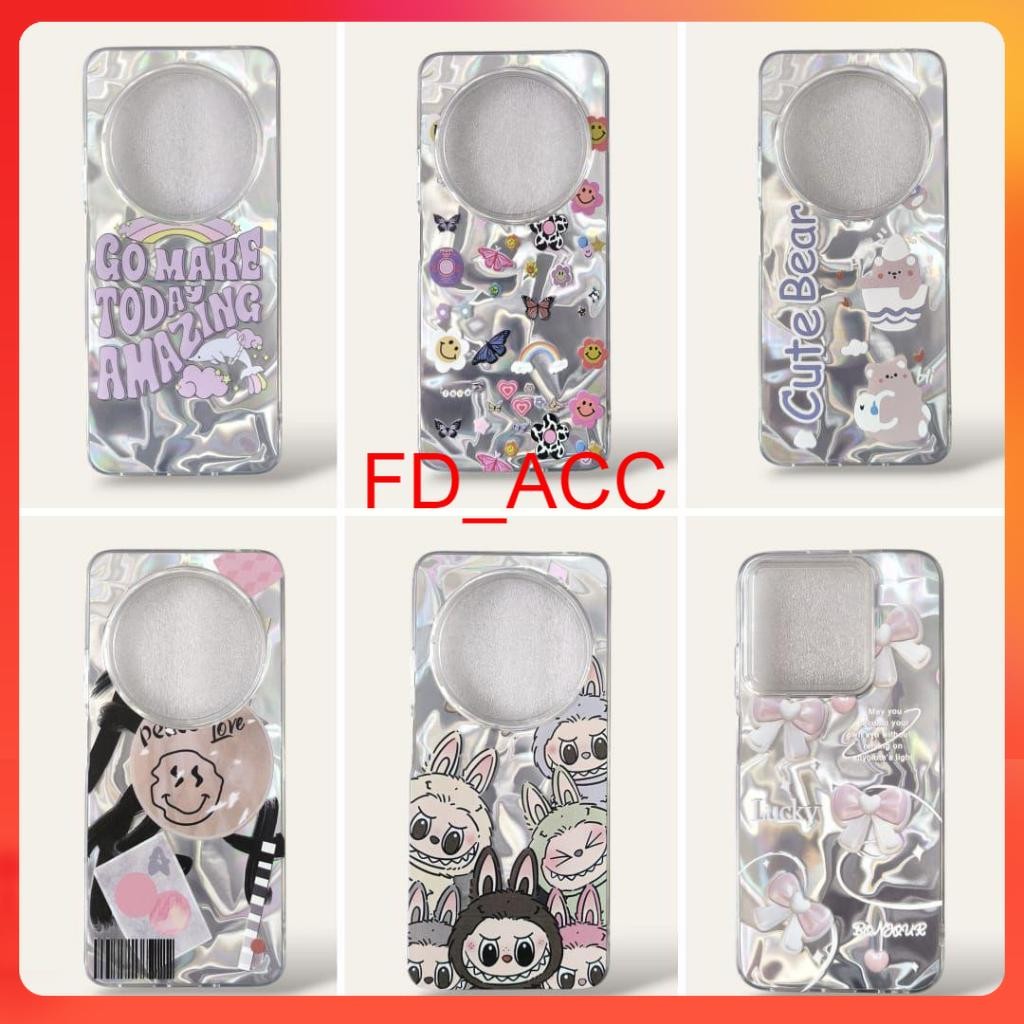 CASE HOLOGRAM CORAK PUTIH FEATHER FULLCOVER CASE [ REALME C2 / C33 / C51 / C53 / C61  / C63  / C65 /