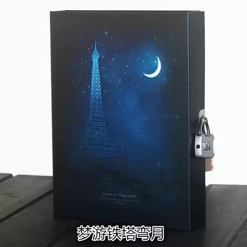 

Retro style hardcover diary, notebook with password lock creative password lock notebook password lock hand account book gift