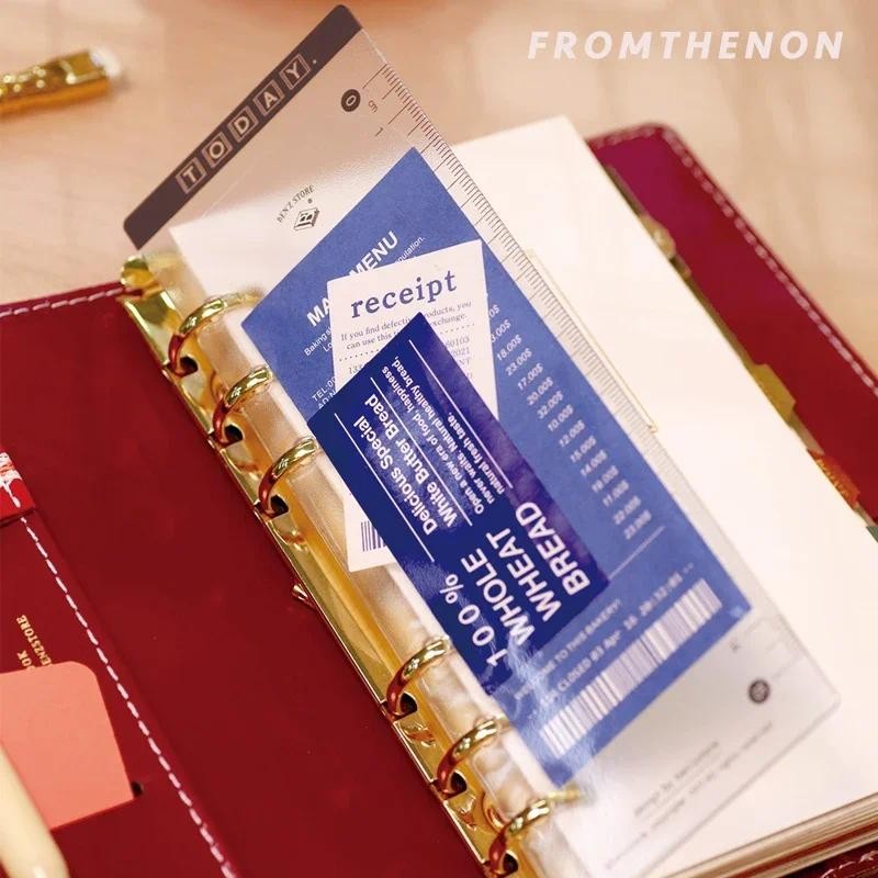 

Transparent Loose Leaf Multifunctional Storage Ruler Standard 6 Hole Notebook Soft Ruler Loose Leaf Planner Journal Accessories