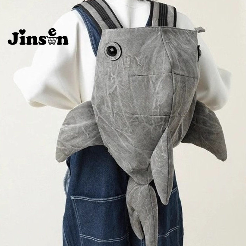 [JinSen]Ransel Pribadi Hiu Paus Kebun Binatang Trendi Baru Tas Sekolah Siswa Desain Niche Paus