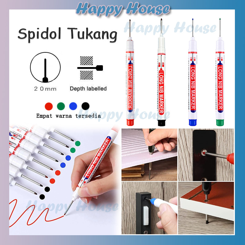 

Spidol Pertukangan Kepala Panjang Long Nib Head Marker Waterproof