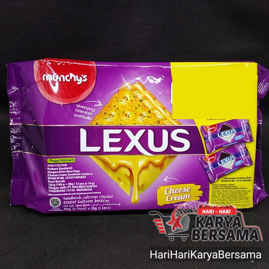 

MAKANAN RINGAN BISKUIT MUNCHY'S LEXUS BISKUIT CHEESE CREAM 190GR