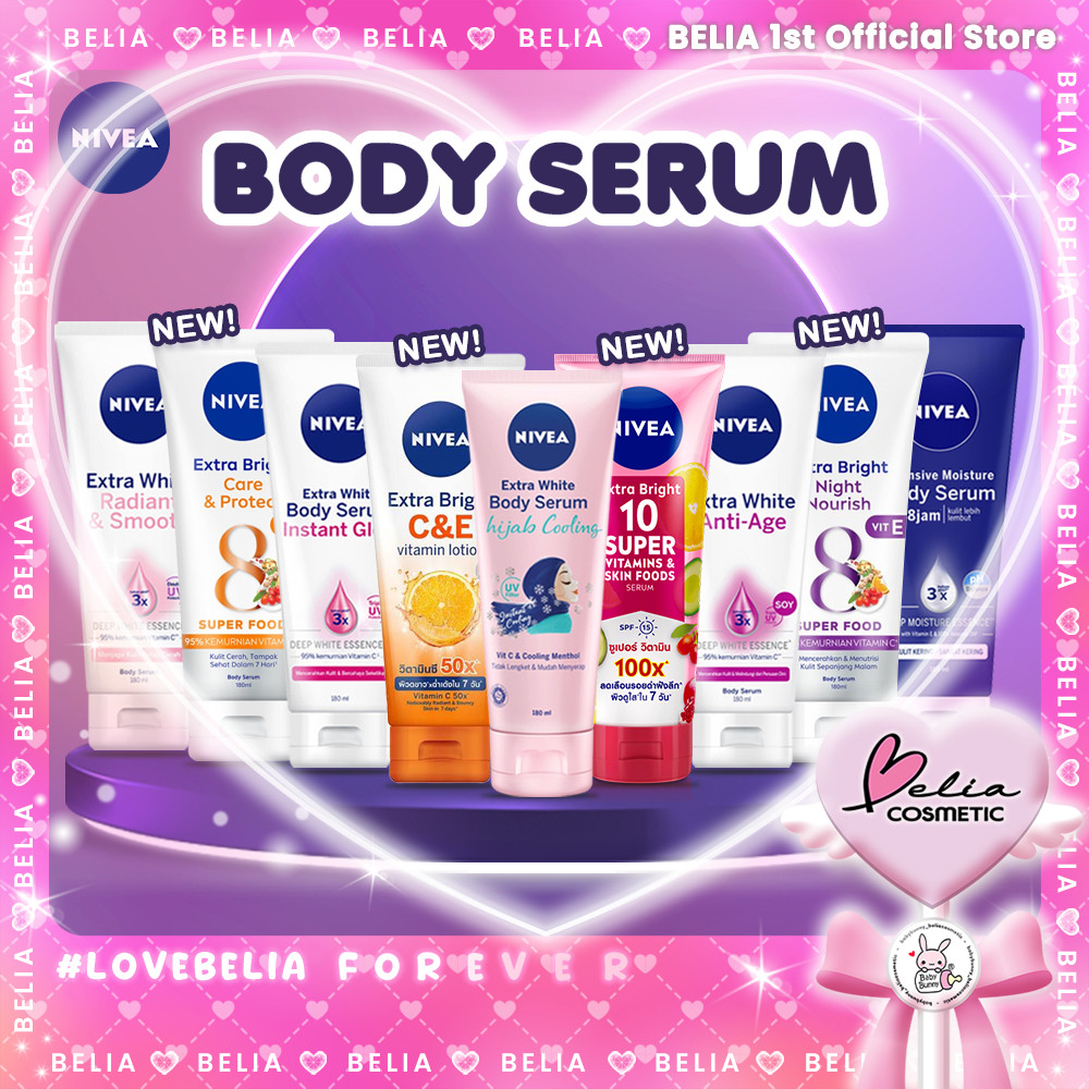 ⭐manukanmall⭐ NIVEA Body Serum Extra White | Night | Repair Care Protect | Radiant | Glow | Hijab 18