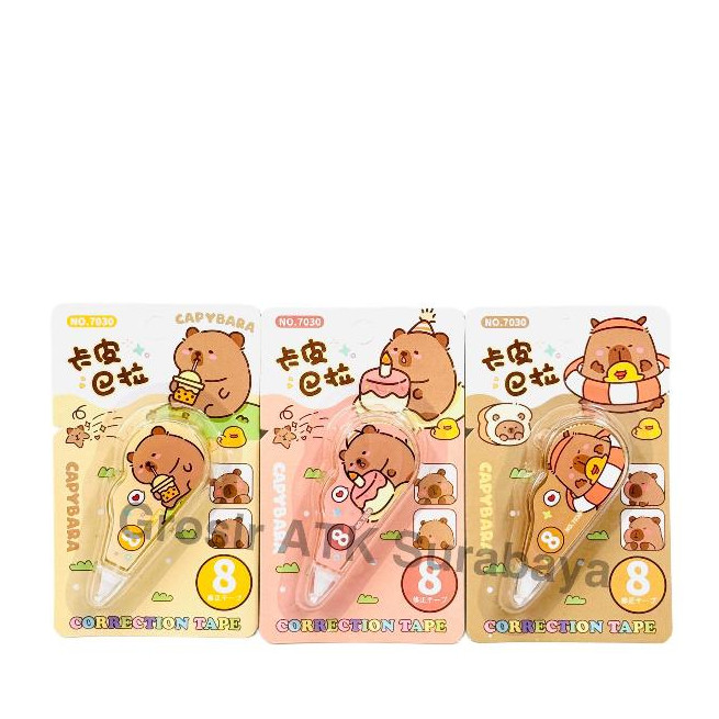 

( StaLand ) / ( DAPAT 1 PCS ) Correction Tape / Tip-Ex Kertas Mini Anak Capybara 7030