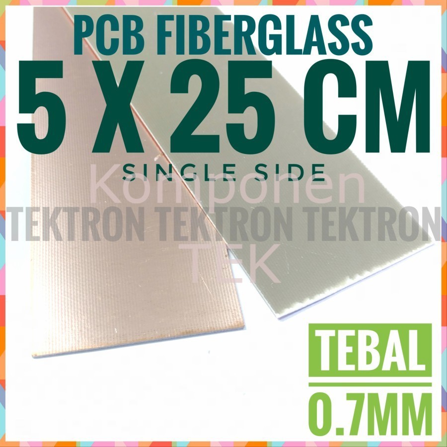 PCB Fiberglass 5x25cm tebal 0.7mm Papan Fiber Tembaga Single Layer