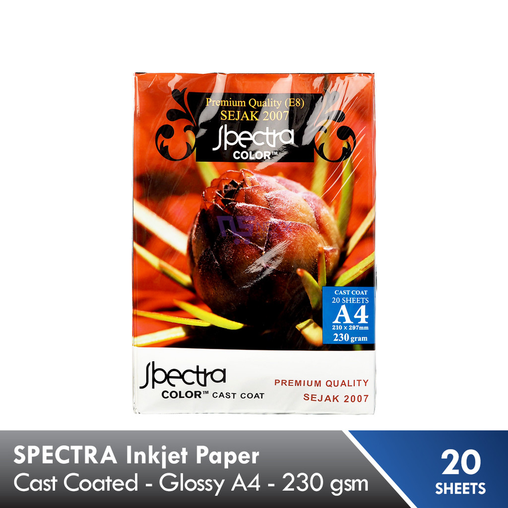

Kertas SPECTRA Cast Coated Inkjet Paper GLOSSY A4 230 gsm