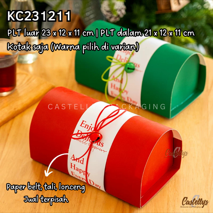

KC 231211 Kotak Kue Merah Hijau Bolu Gulung Roll Cake Spiku Hampers Natal Imlek Lebaran