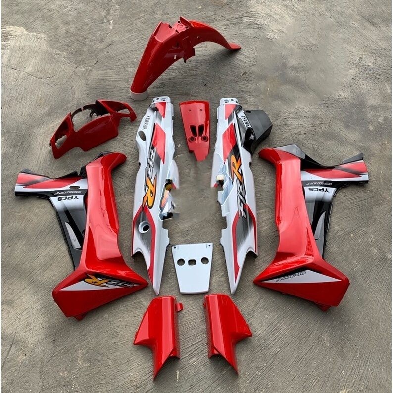 Cover Body Fiz R FIZ R fullset sporty sporti warna putih merah, Cover Body full Set Halus YAMAHA F i