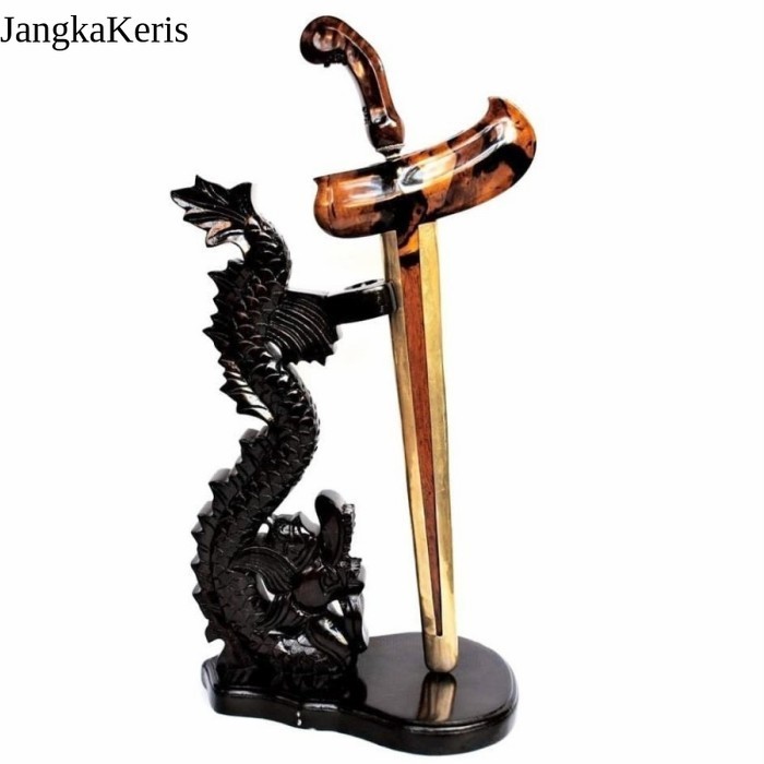 Jagrak Stand Keris Ukiran Naga Plitur Hitam laris manis